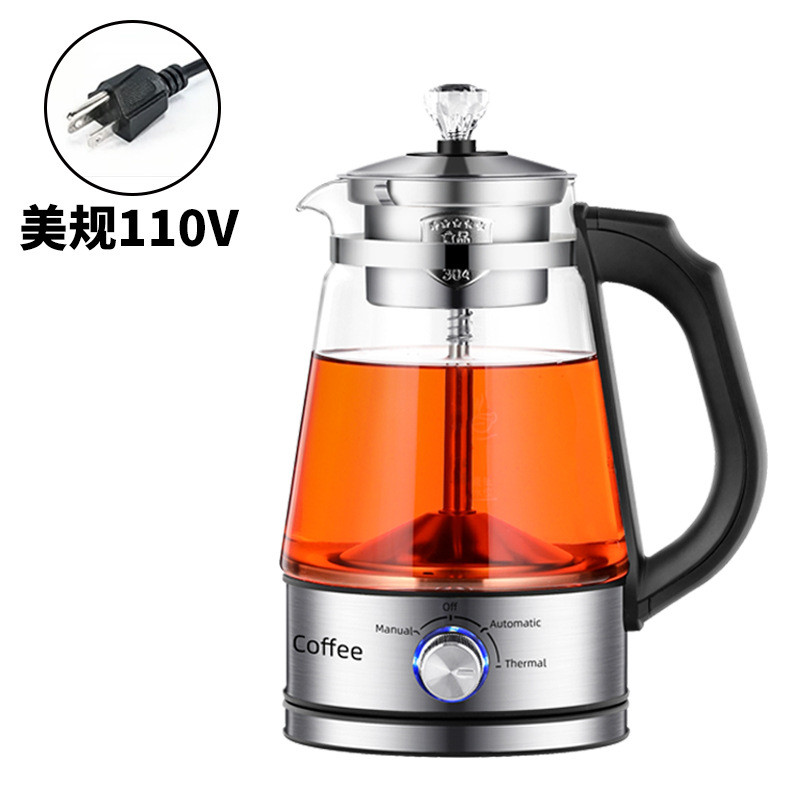 Tea Maker Black Coffee Maker American Standard 0V Teapot Glass Electric ...