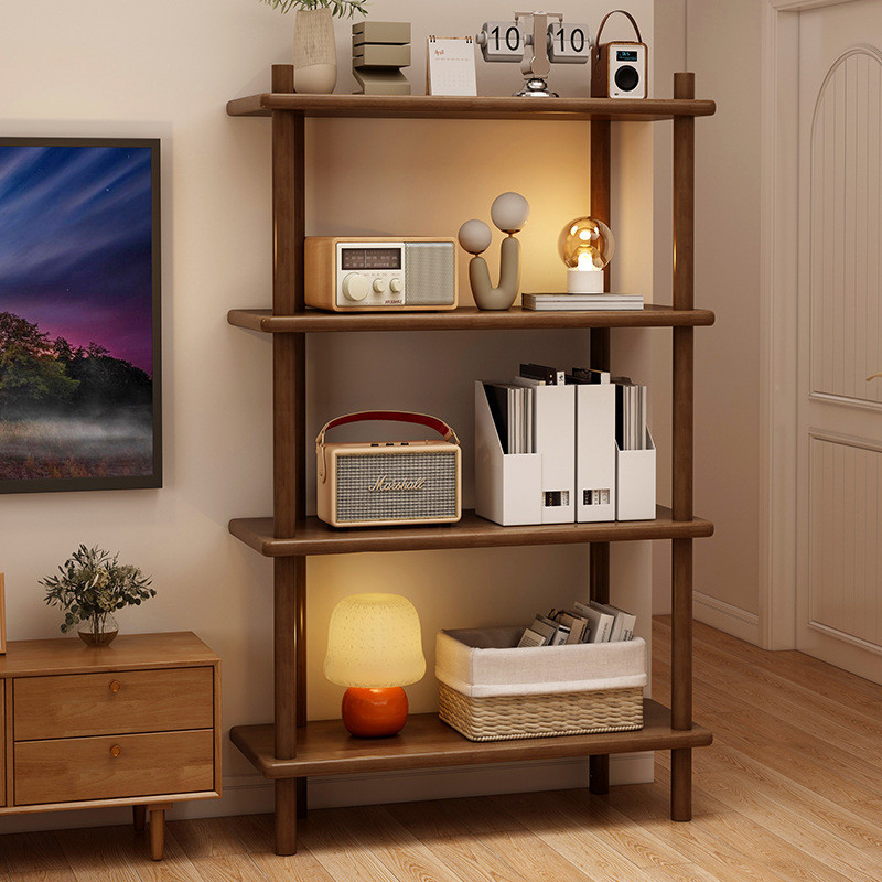 [Free Delivery] Solid Wood Bookshelf Floor Home Simple Storage Shelf ...