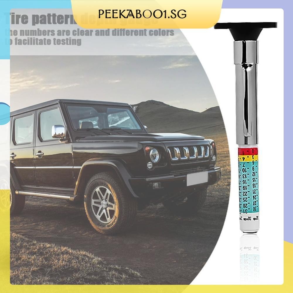 [peekaboo1.sg] 32nds Imperial Tire Tread Depth Gauge Smart Color Coded
