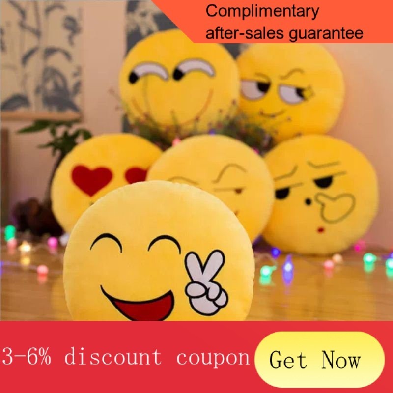 emoji pillow Home Plush Emoji Cushion Round Home Living Yellow Pillow Decorations Soft and Cute Pilows and Gifts. Shopee Singapore