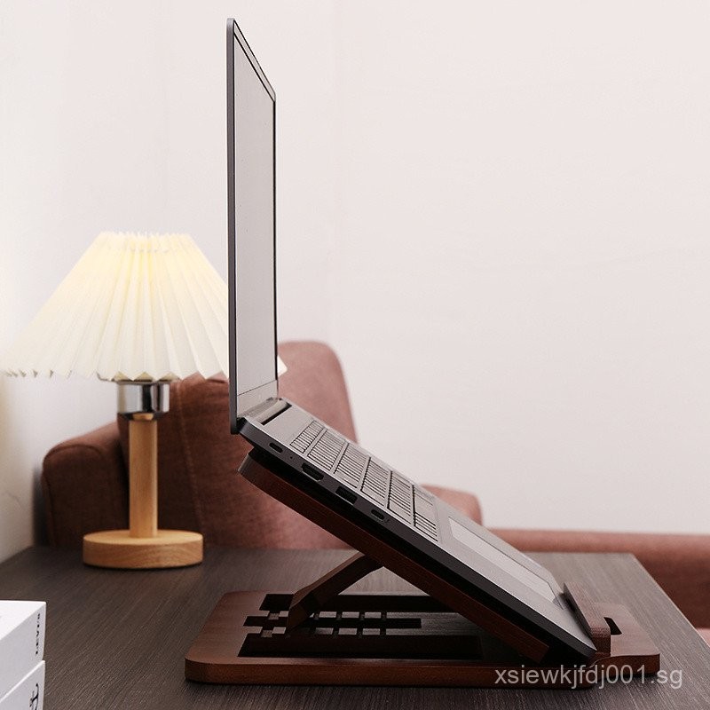 Desktop Laptop Stand Holder Heightening Cooling Rack Solid Wood ...