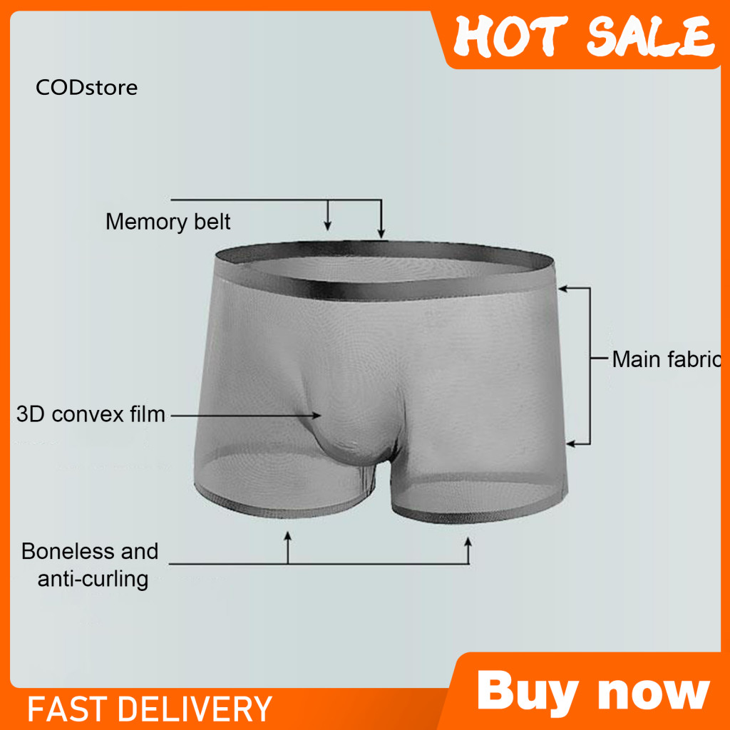 Men's Custom Ice Silk 3a Antibacterial Underwear 3d Seamless