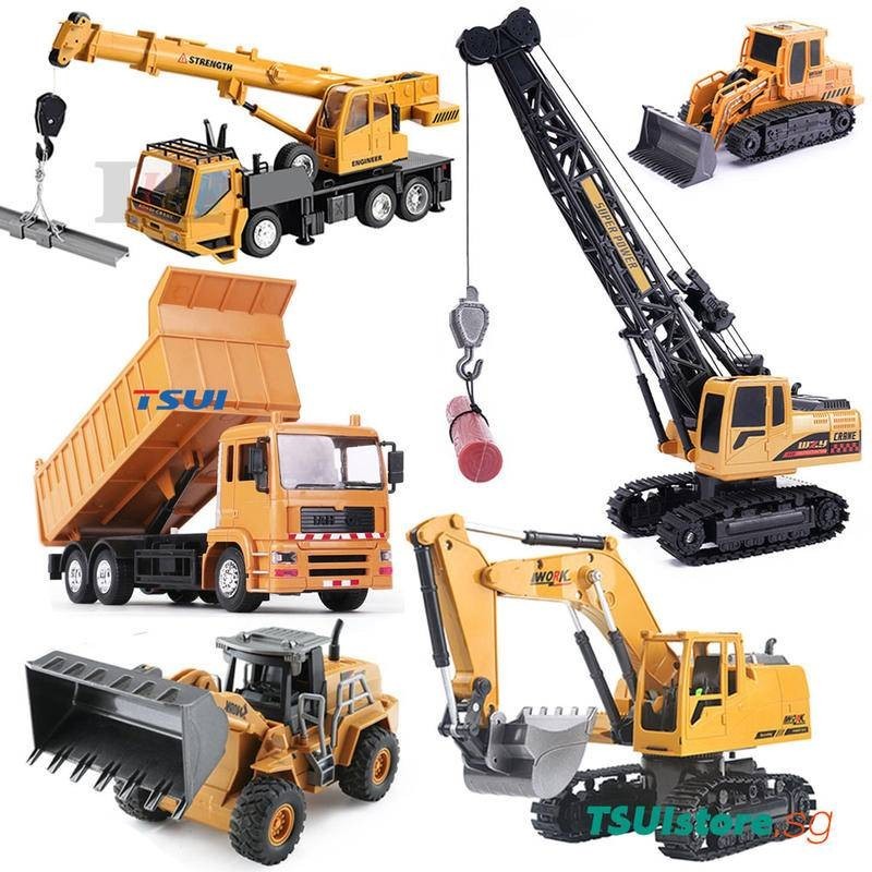 RC Alloy Engineering Car Series Remote Excavator Bulldozer Dump Mixer ...