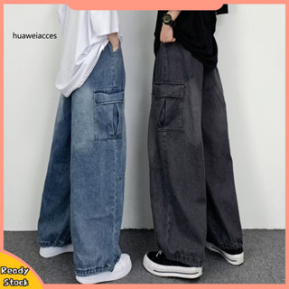 Men's Multi-Pockets Cargo Pants Autumn Vintage Solid Color Hiphop
