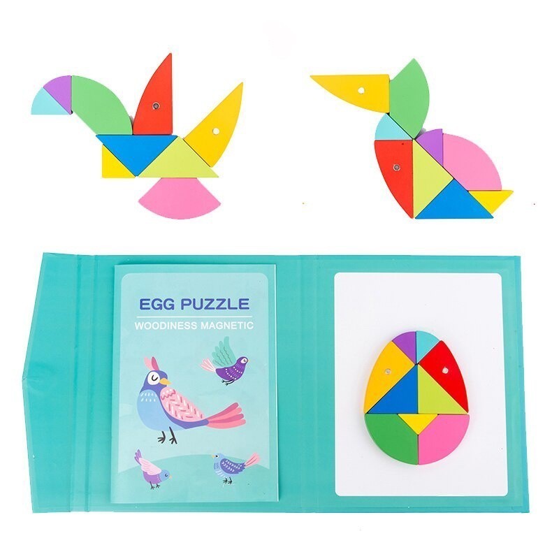3D Magnetic Toys Jigsaw Tangram Puzzles for Kids Montessori Learning ...