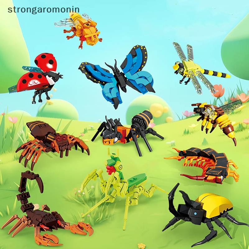 NI 1 Set Animals Insect Dragonfly Spider Mantis Centipede Grasshopper ...