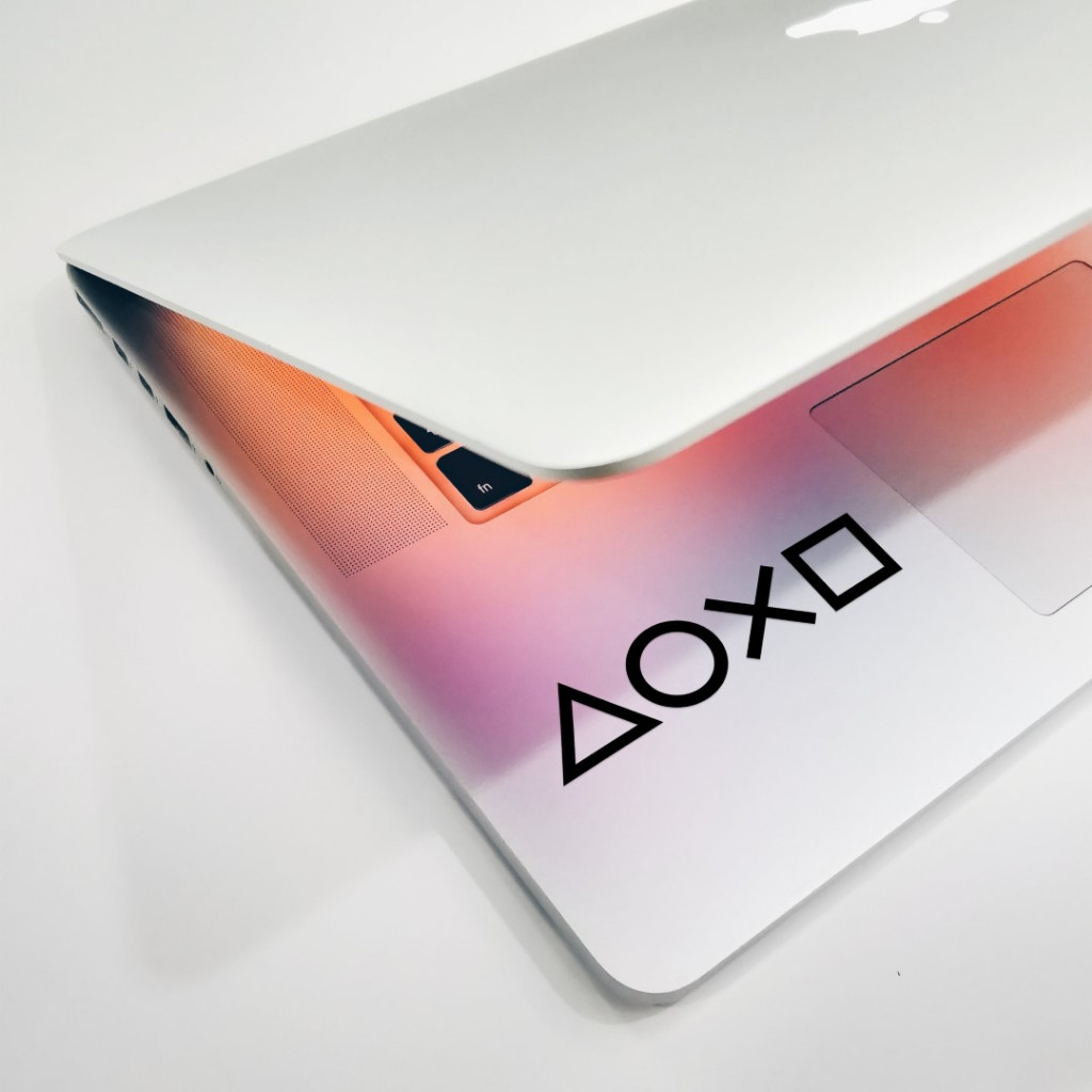 Playstation Symbol AOXO Horizontal Sticker - Laptop Macbook Sticker ...