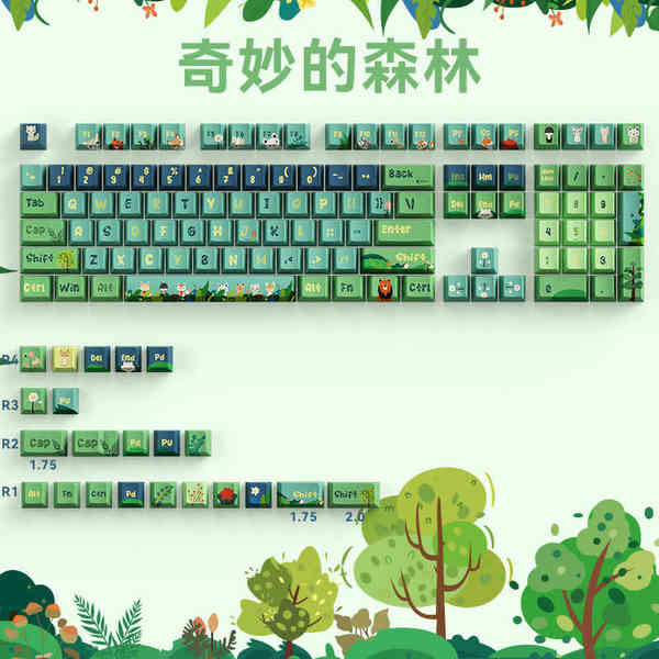 Wonderful Forest Theme Sublimation PBT Keycap Original Factory Highly ...