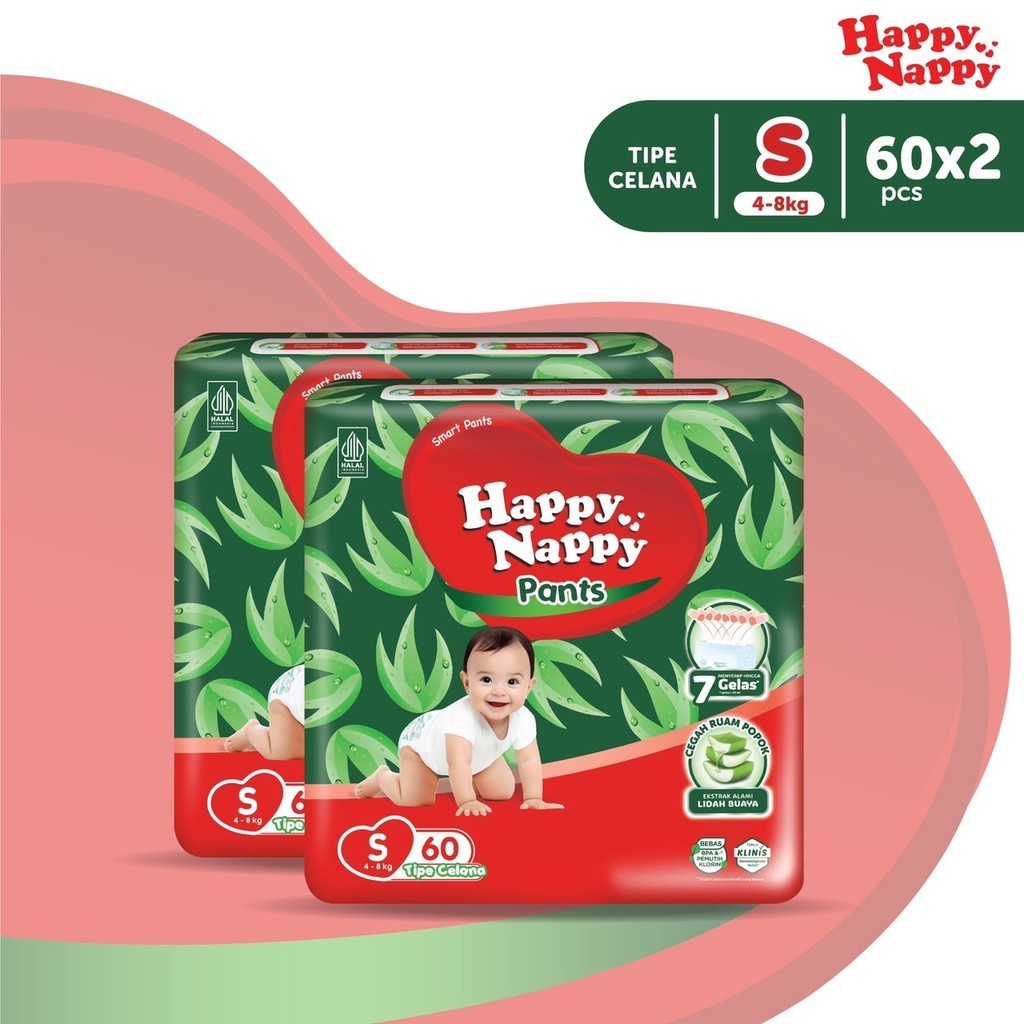 Happy Nappy Smart Pants S 60s x2
