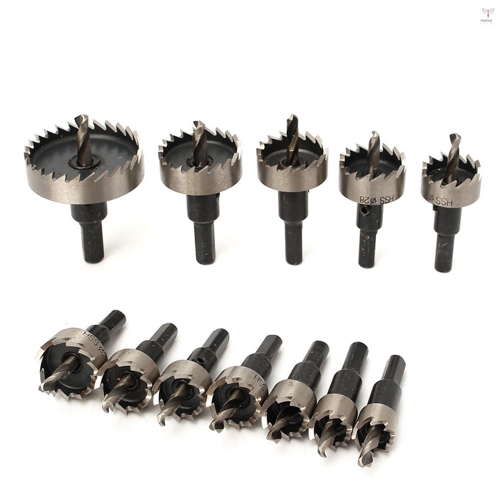 12PCS HSS Drill Bit Hole Saw Tooth Set Stainless Steel Metal Alloy ...