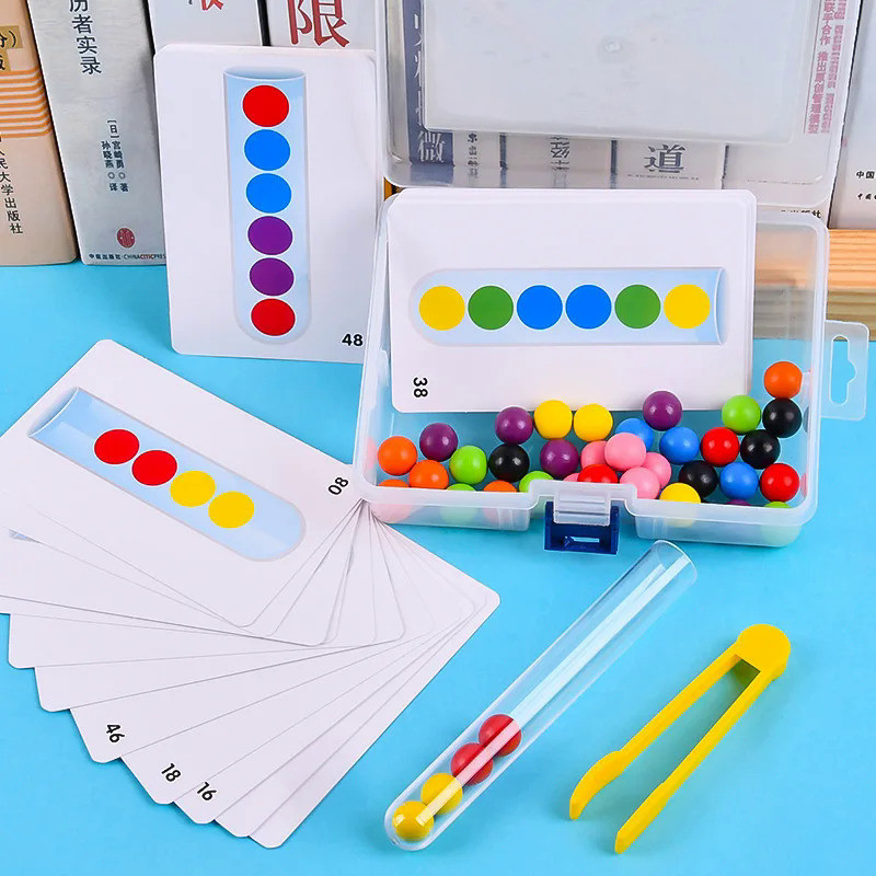 Color Sorting Toy Rainbow Beads Matching Kids Montessori Toys for ...