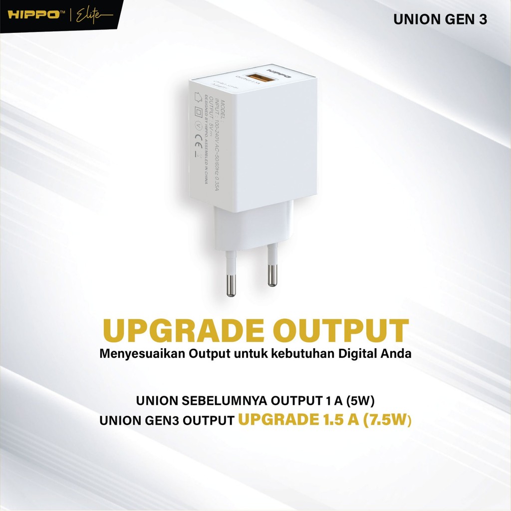 Hippo Adaptor Union Gen 3 1.5A SDC USB Adapter Kepala Casan TWS / CCTV - Gambar 2