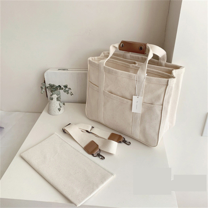 Canvas Bag For Women Multi Purpose Mummy Lightweight Large Capacity Korean Style Shoulder Shopee Singapore