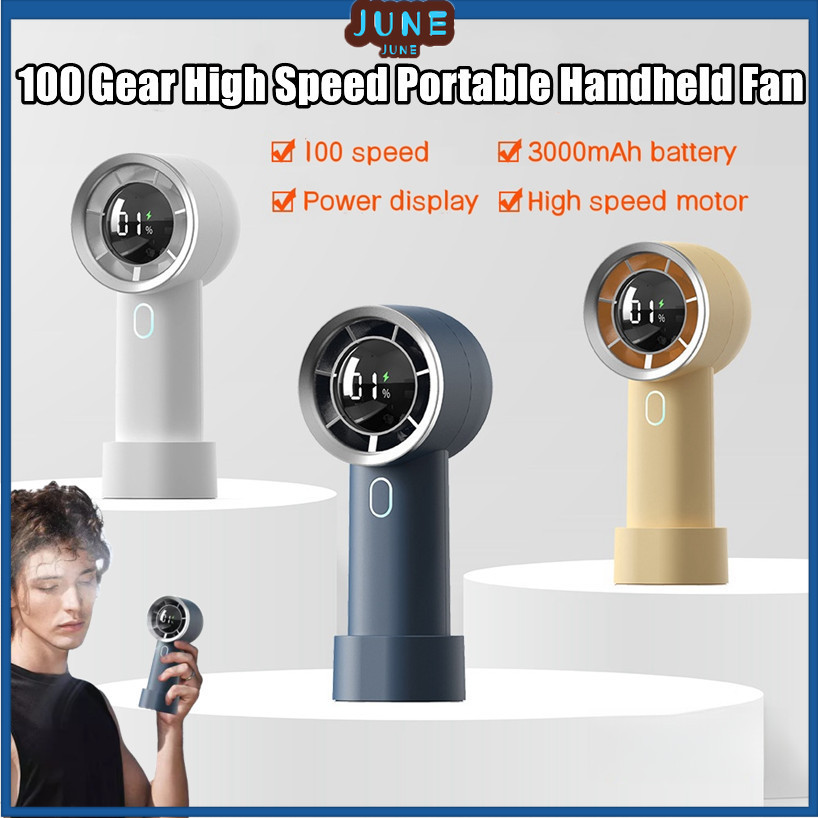 Portable Handheld Fan 100 Gear High Speed Strong Wind Mini Electric ...