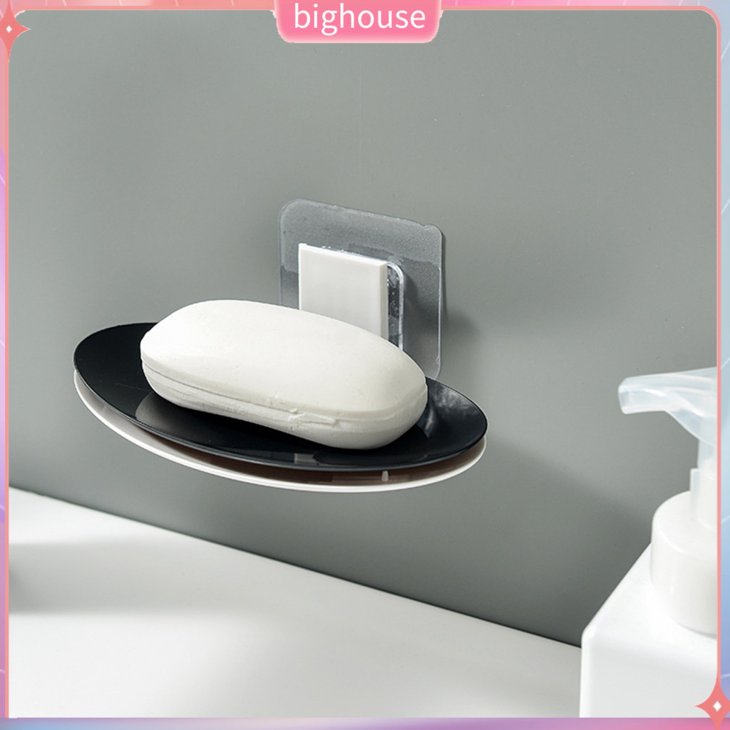 Soap Rack Wall-mounted Anti-fall Oval Shape Suction Cup Wall-mounted ...