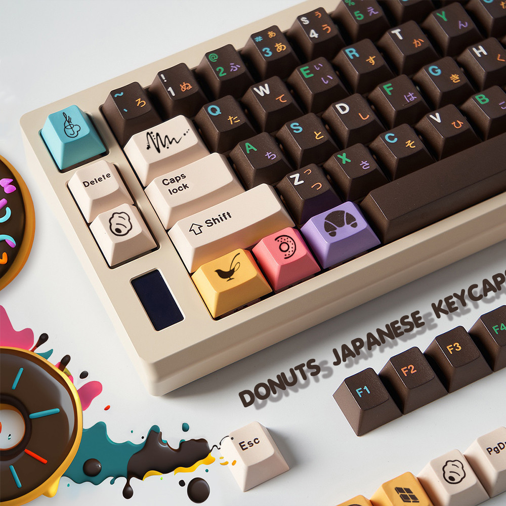 GMK Donuts Afternoon Tea Keycaps Japanese 129Keys/Set PBT Cherry ...