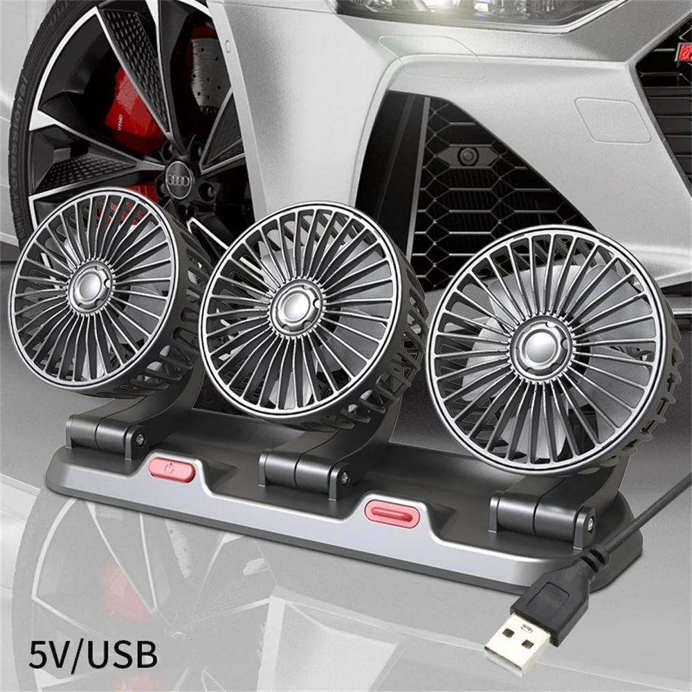 Car Strong Triple Fan 360° Adjustable 3 Head Air Fan Automotive ...