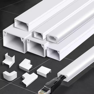 PVCSquare Trunking Nail-Free Wall Open Trunking with Glue Cable Manager ...