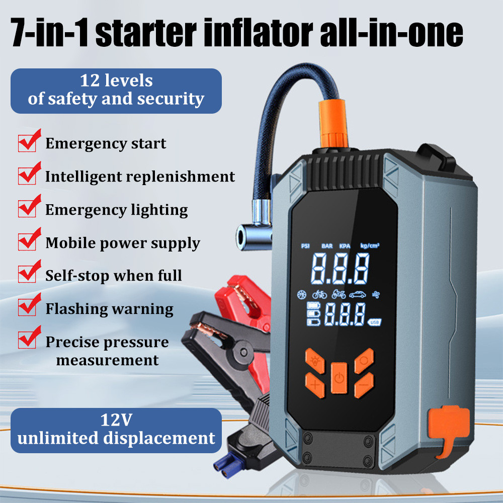 Car Emergency Starter Power Car Wireless Lithium Inflatable Pump ...