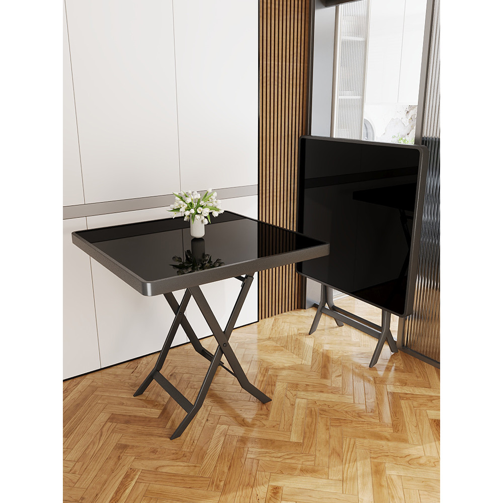 Tempered Glass Dining Table Square Table Home Small Square Table ...