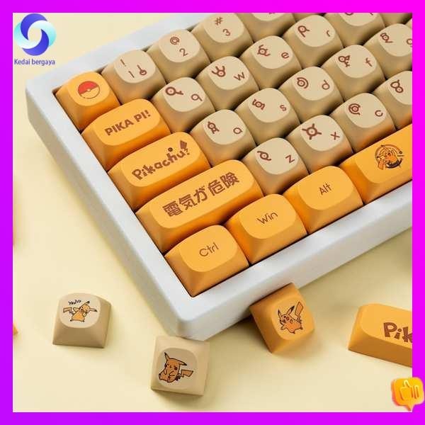 Pikachu Keycaps PBT Sublimation Shading MA Height Mechanical Keyboard ...