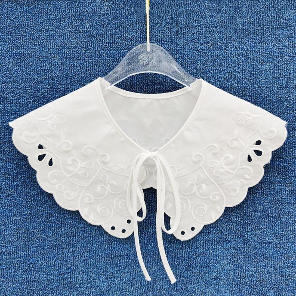 SULIN Women's Lace Collar, Lace Up Shawl Collar Insignia Bow Fake