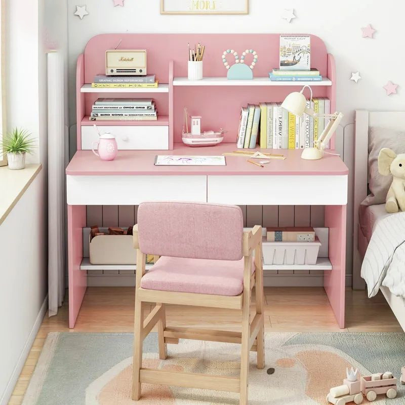 Student Table With Bookshelf Computer Desk Home Writing Desk Study Desk ...