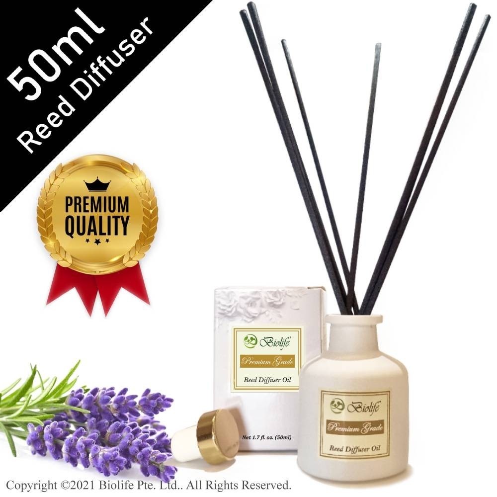 Biolife Lavender Scented Sticks Reed Diffuser Essential Oil (50ml Reed ...