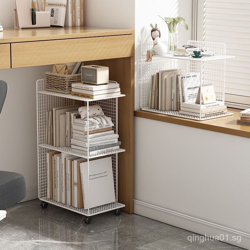 Movable Bookshelf Under The Desk, Floor To Floor Book Storage Rack ...