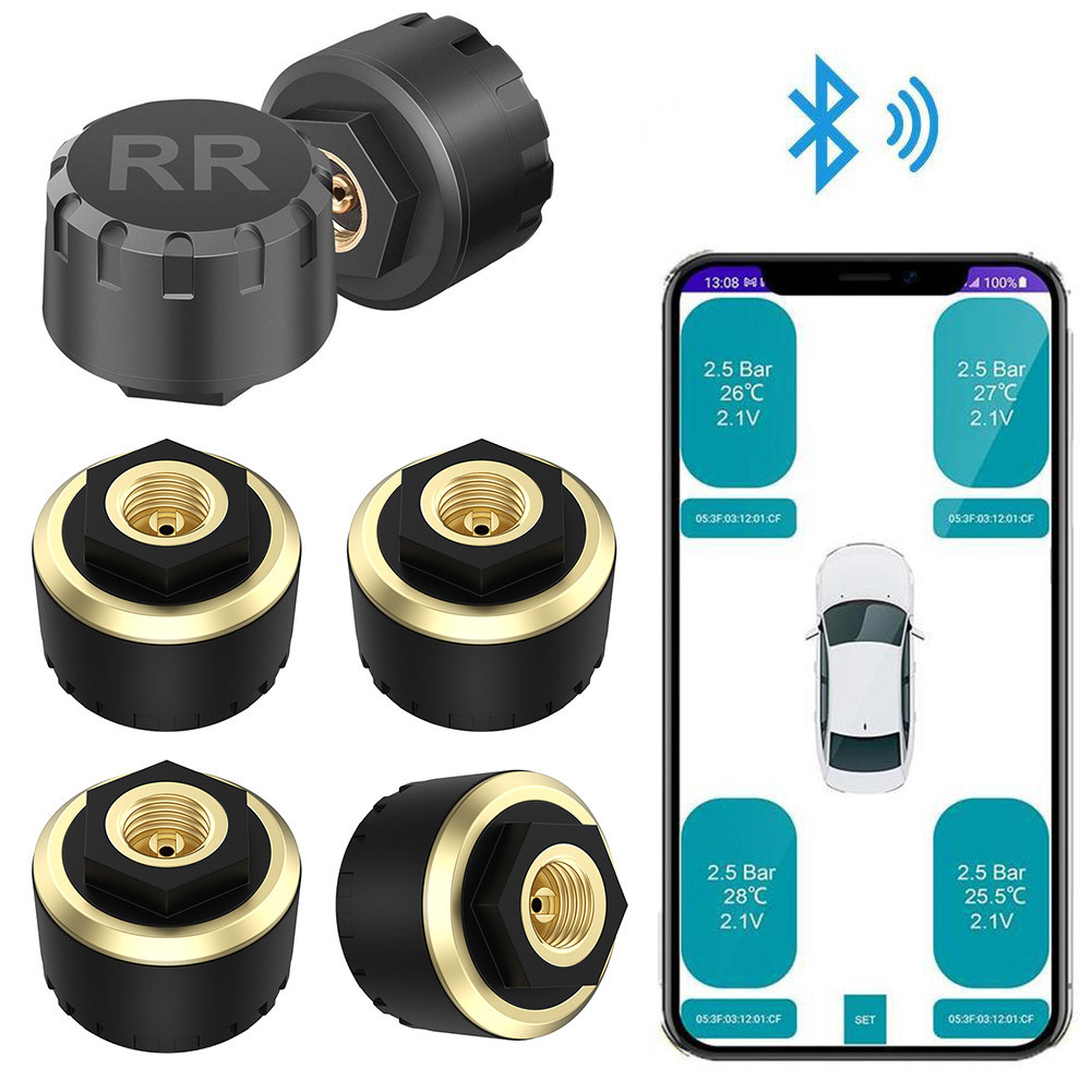 Wireless Car TPMS Tire Pressure Monitoring System Bluetooth 5.0 Mobile ...