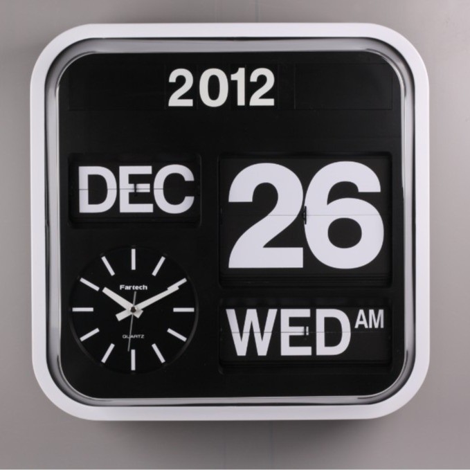 Large Number Automatic Date Display Flip Wall Clock Calendar Clock ...