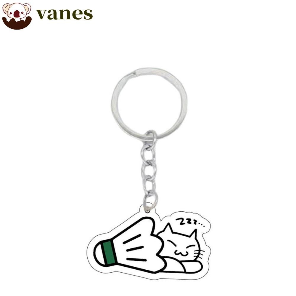 VANES Badminton Keychain, DIY Double Sided Badminton Keyring, Badminton ...