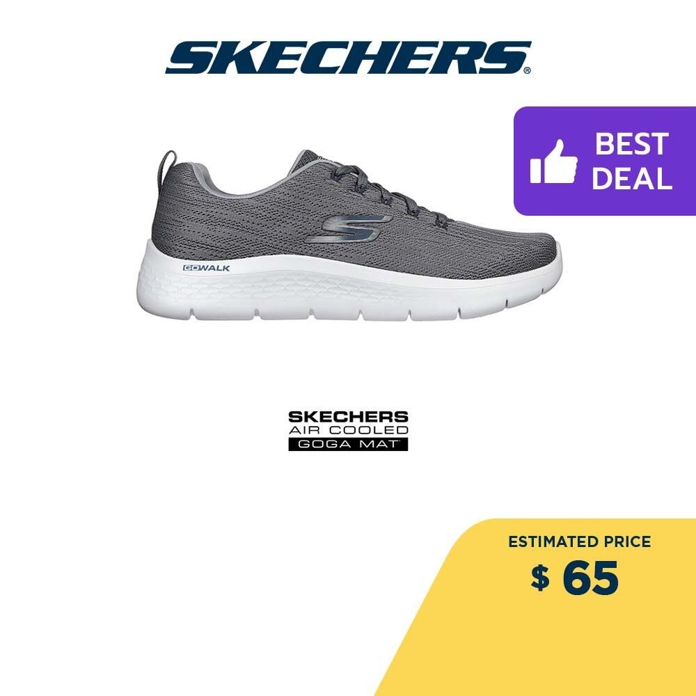 Skechers Men GOwalk Flex Quota Walking Shoes - 216481-CCNV Air-Cooled Goga  Mat Machine Washable, Ortholite, Ultra Go