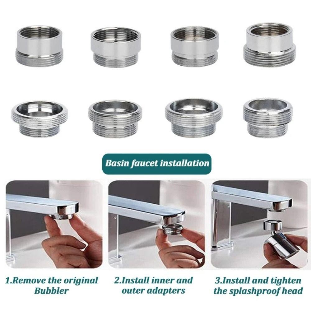 LILAC Faucet Adapter Set, 18/20/22/24mm To 22mm Metal Water Filter ...