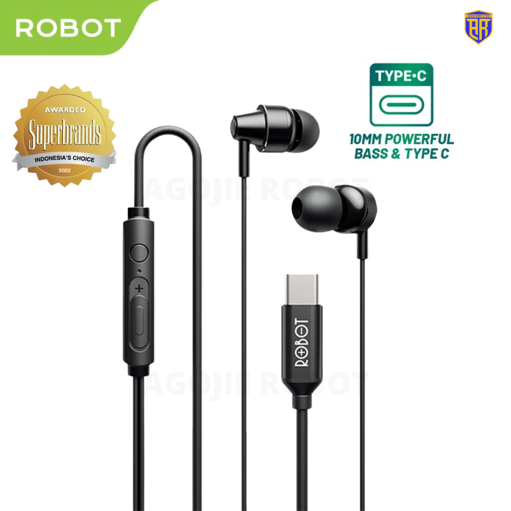 (AGOJIE) EARPHONE ROBOT TYPE-C REC240S HIGH-DEFINITION SOUND QUALITY