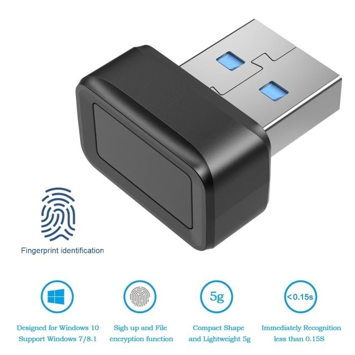 Usb Fingerprint Reader Windows Hello PC Laptop FIDO U2F Security Lock