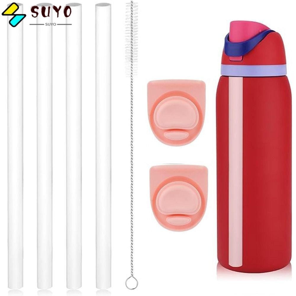 SUYO Water Bottle Straws Reusable Silicone Cup Straw Stopper