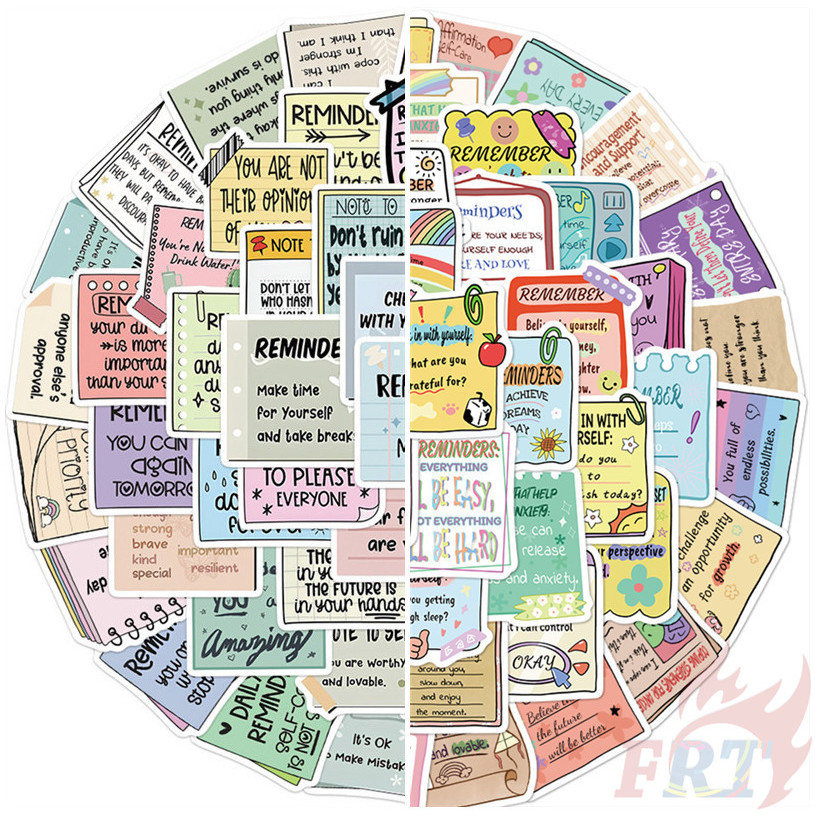 100Pcs/Set Reminder & Mental Health . Label Art Stickers DIY Fashion ...