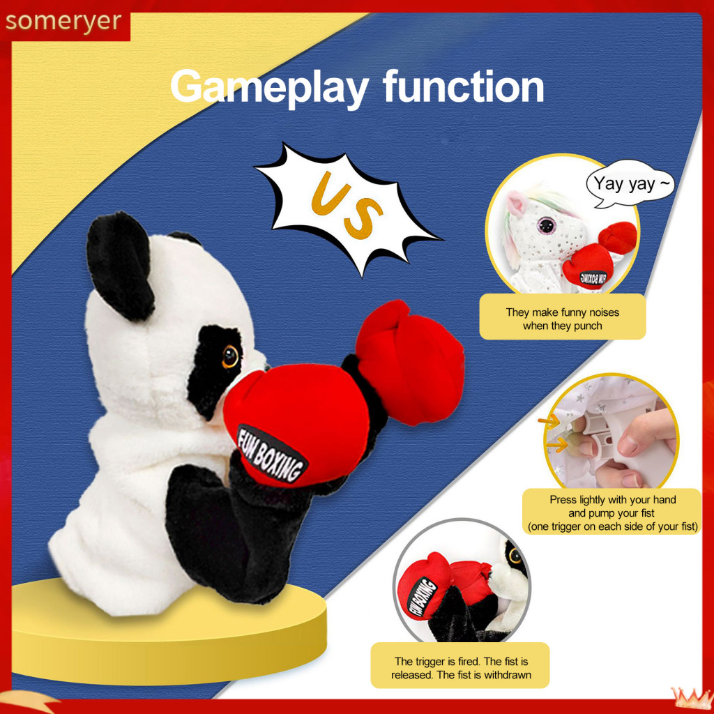someryer Retractable Fist Puppet Interactive Panda Hand Puppet with