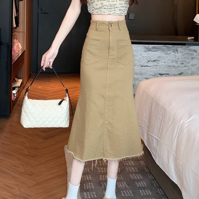 Khaki ripped skirt hotsell