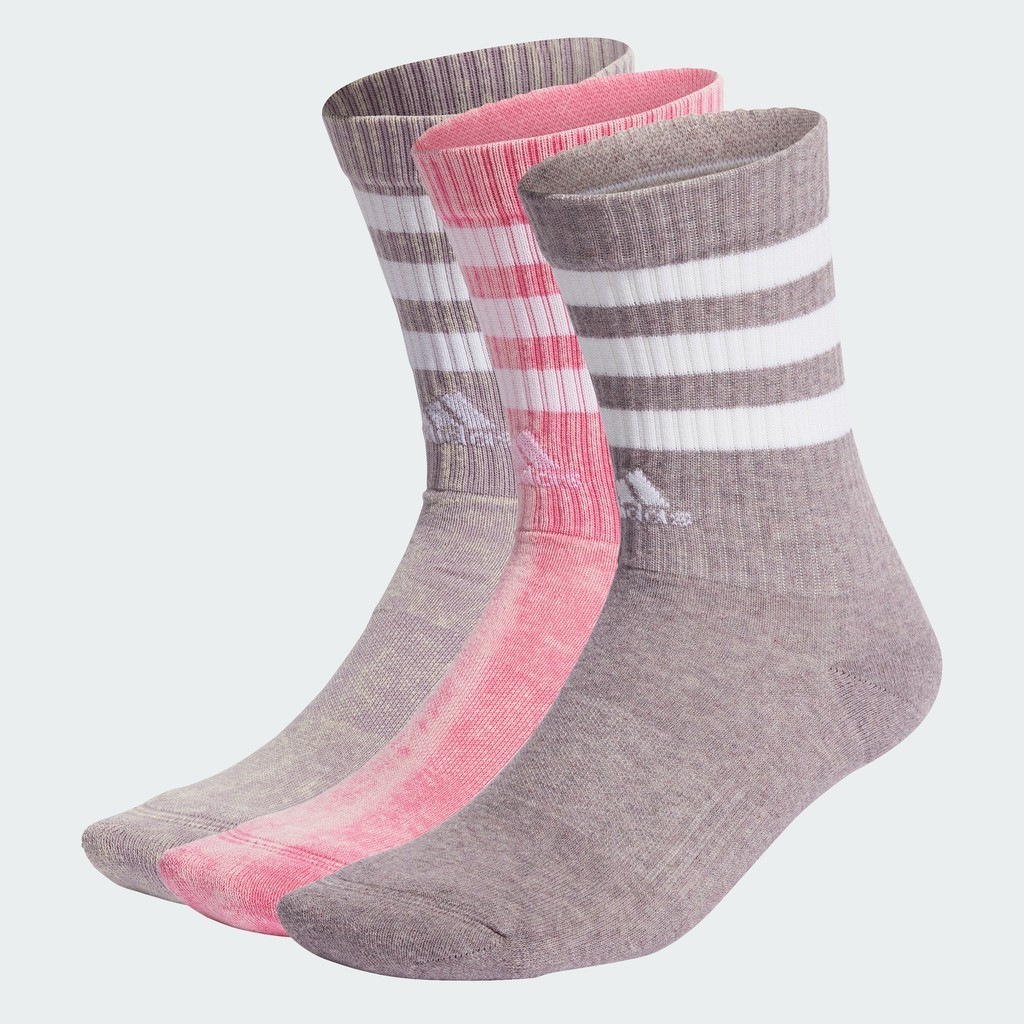 adidas Lifestyle 3-Stripes Stonewash Crew Socks 3 Pairs Unisex Pink ...