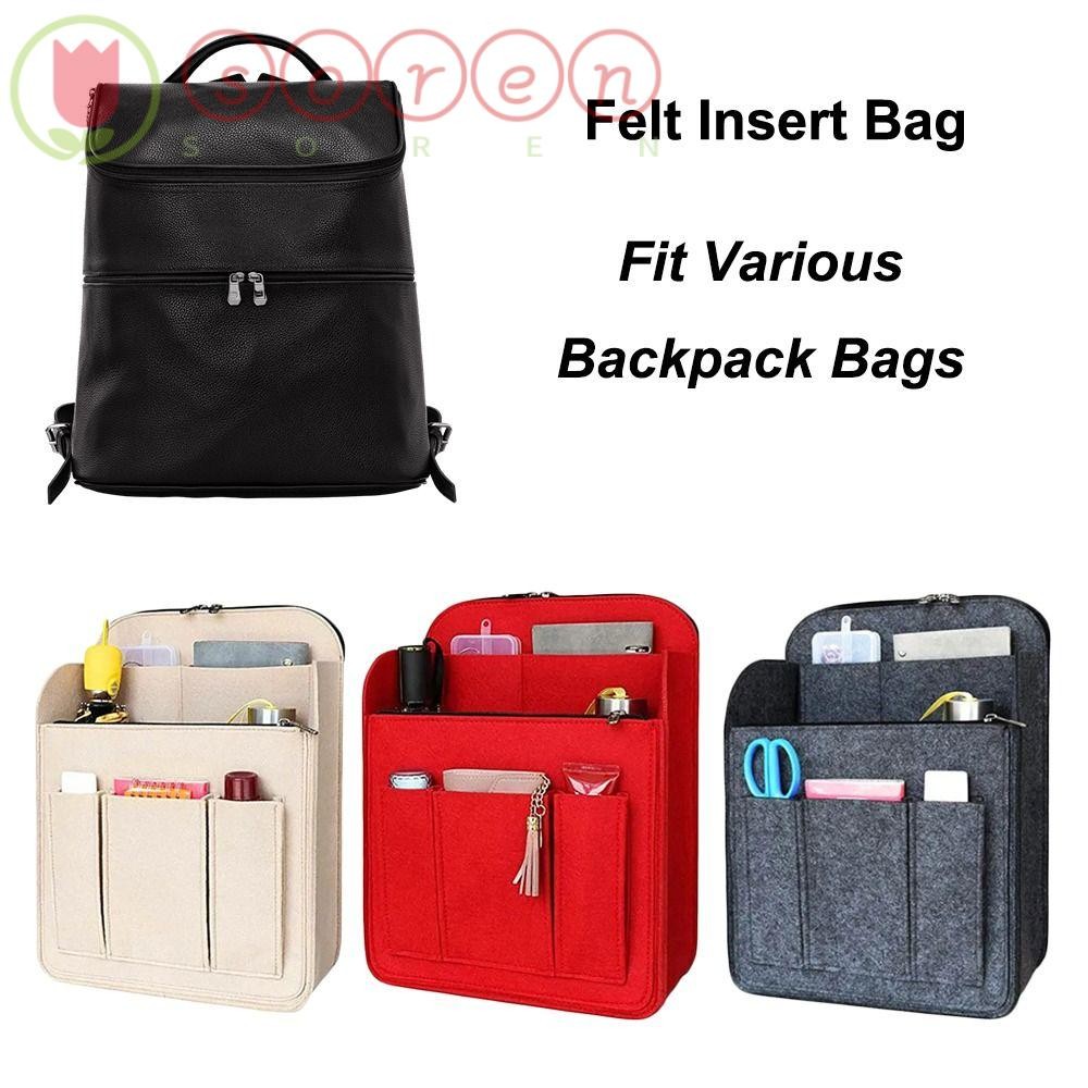 SOREN Backpack Inner Bag, Felt Portable Insert Bag, Large Capacity ...