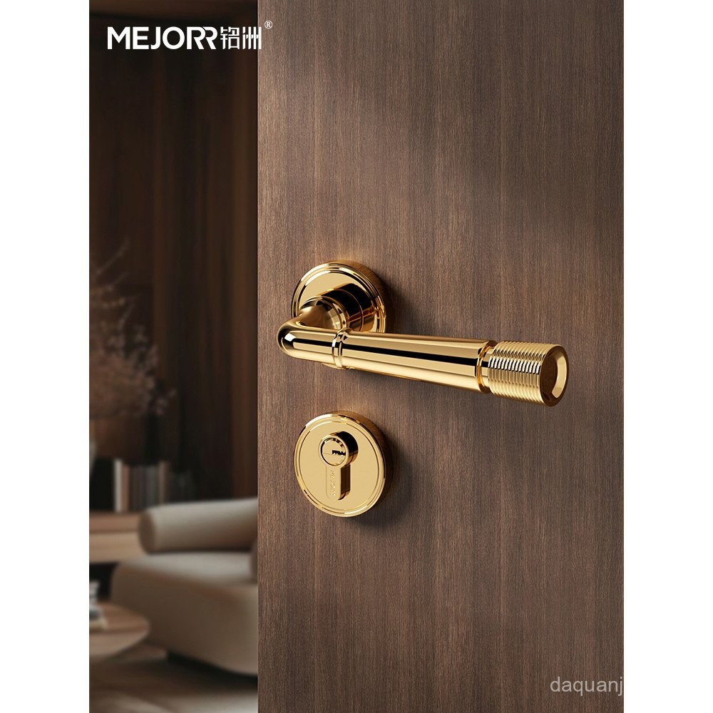 Mingzhou Household Bedroom Magnetic Door Lock French Gold Silent Room ...