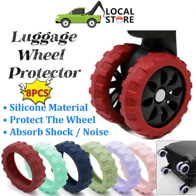【SG Local】8 PCS Luggage Wheel Protector Suitcase Wheels Ring Rubber
