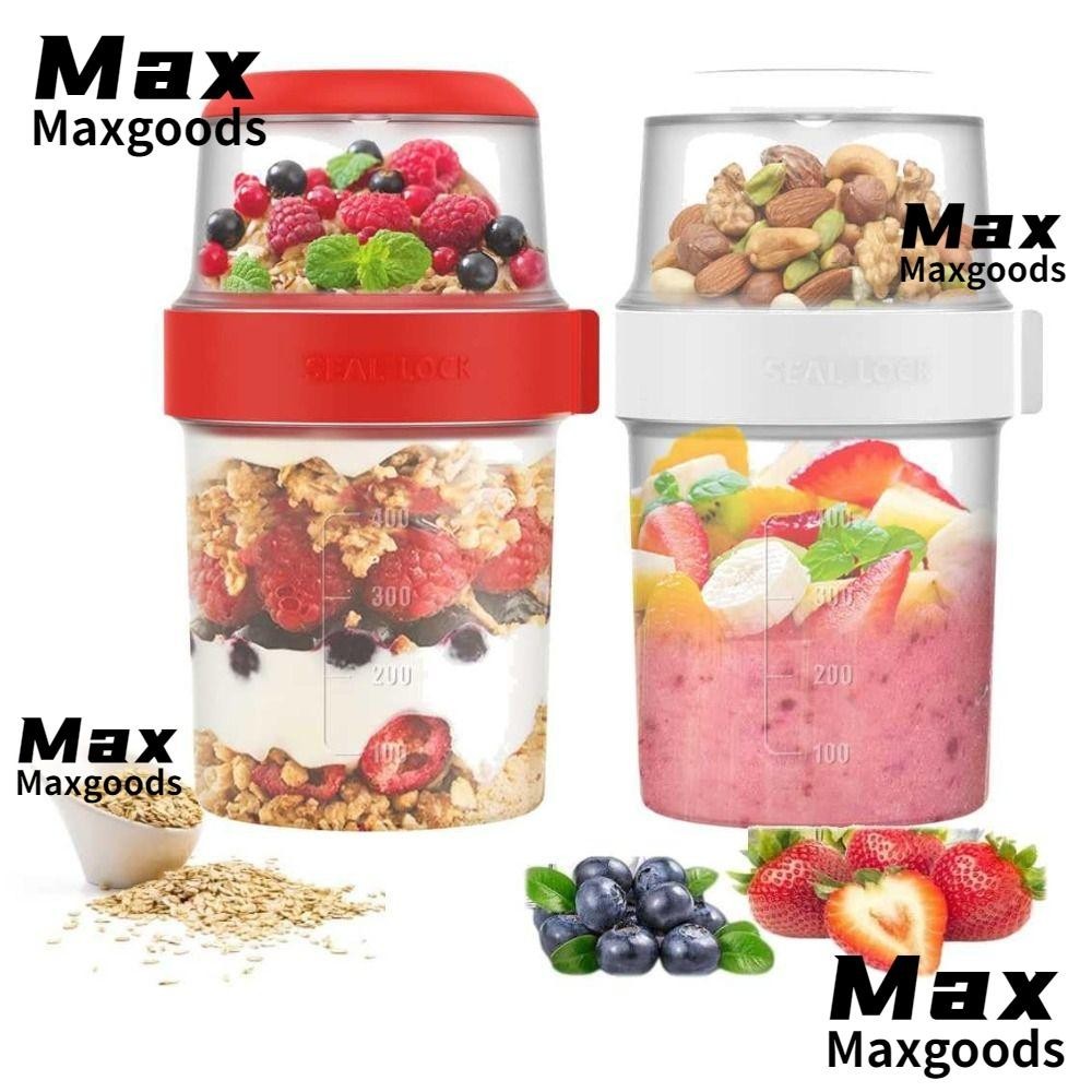 MAXG Yoghurt Pots, With Topping 560ml Overnight Oats Container, PP ...