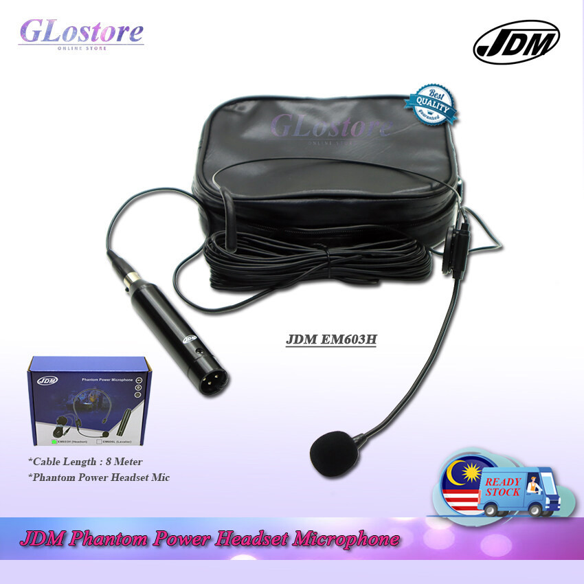 Jdm WIRED PHANTOM POWER HEADSET MICROPHONE EM603H Head MICROPHONE For
