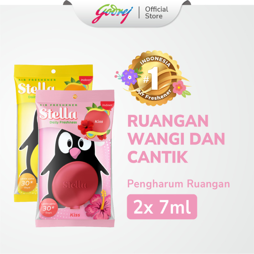 Stella Daily Freshness Indoor Kiss 7ml + Stella Daily Freshness Indoor Vanilla 7ml - Pengharum Ruangan