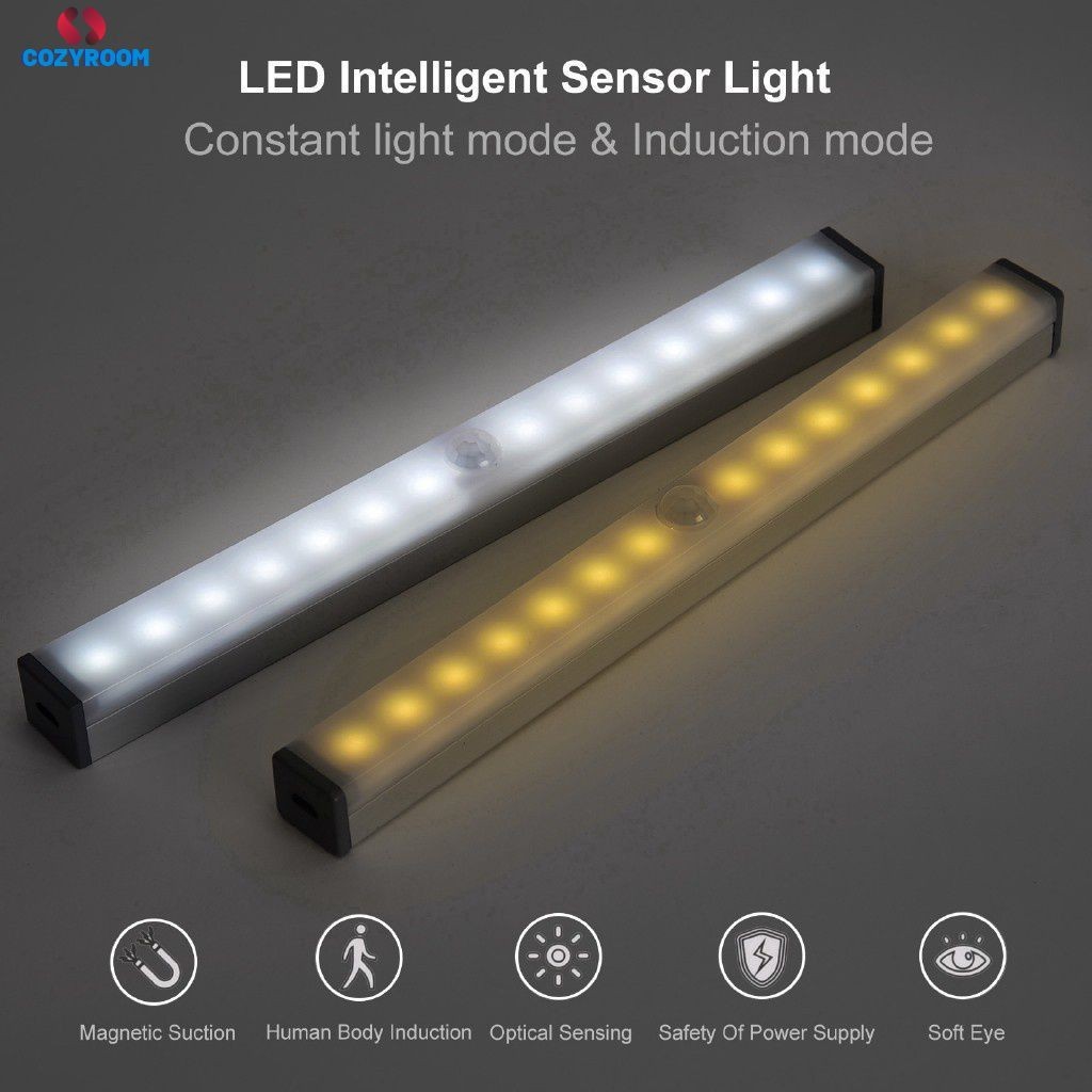 Led Induction Light Cabinet Light Motion Detector Sensor Closet Night ...
