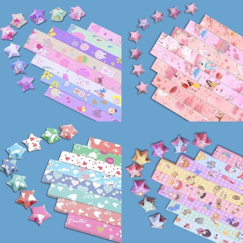 【In Stock】540 Sheets Printing Origami Paper Lucky Stars Strips for DIY ...