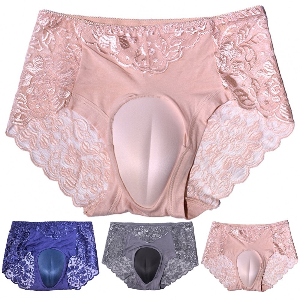 LittleForBig Unisex Hipster Slip Satin Sissy Spitze Rüschen Höschen Slip für Crossdresser Transgender Blau XXXL